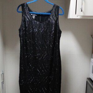 Black metallic plus size 14 evening shimmering dress